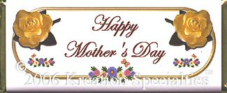 Mother's Day Yello Rose Candy Bar Wrapper 